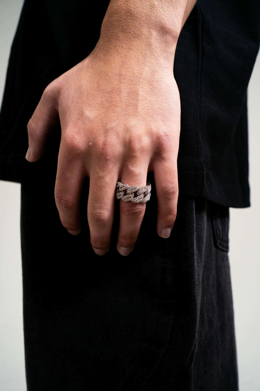 Iced Cuban Link Baguette Ring